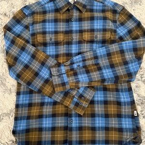 The North Face Blue and Brown Checkered Men's Shirt
